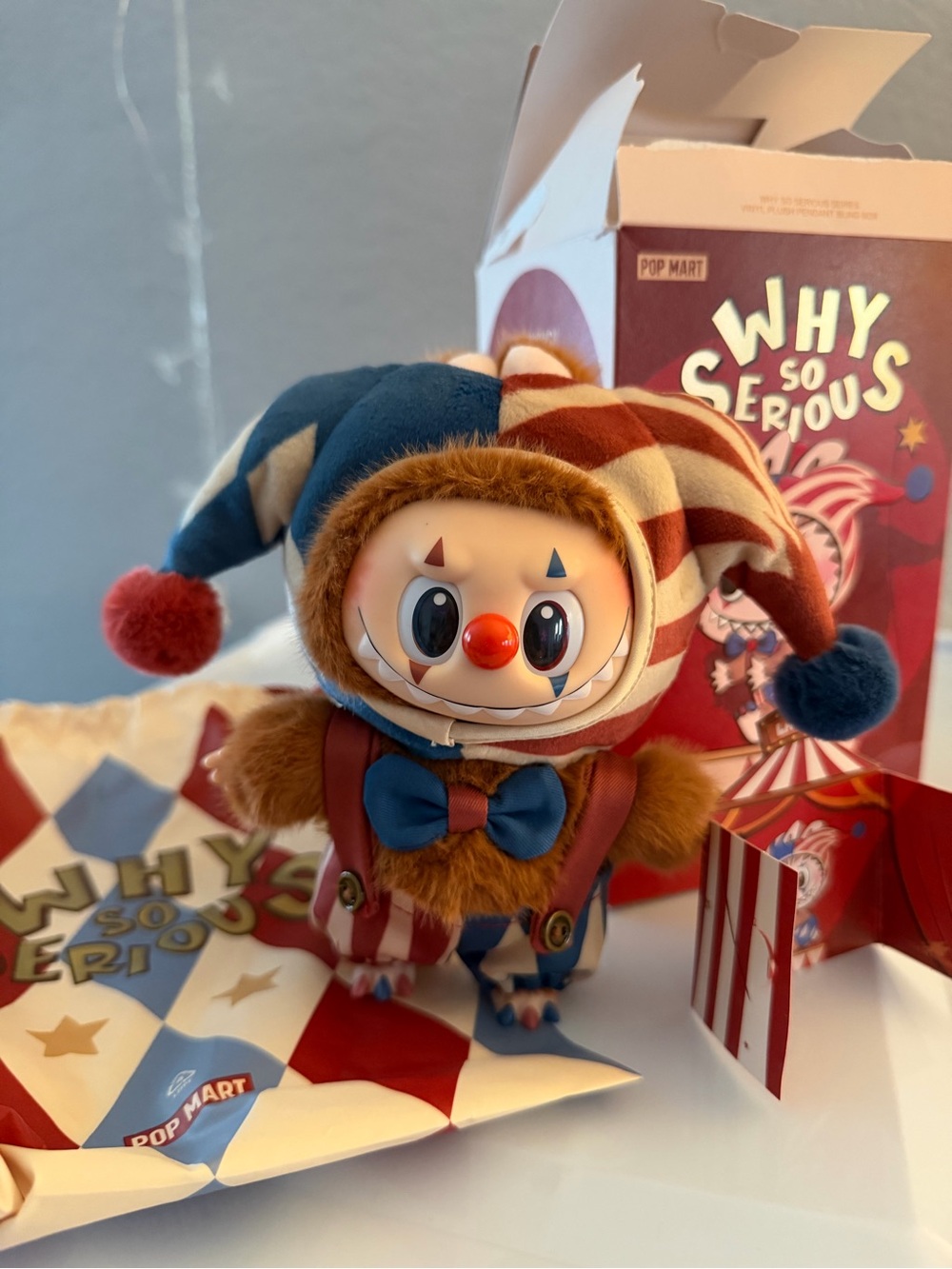 Popmart Why So Serious Clown Plush Toy - Labubu